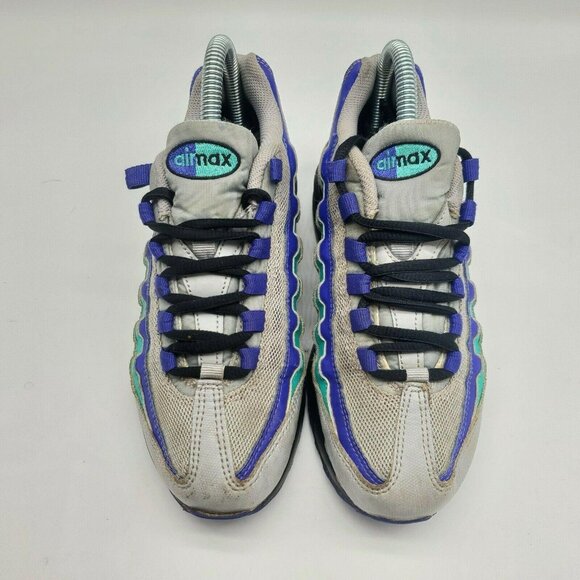 Nike Air Max 95 (GS) Unisex Kids Wolf Gray Black Indigo Burst Sneaker Shoes 4Y - Picture 2 of 7